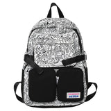 Women Cartoon Print School Bag Girl Travel Large Book Backpack