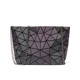 Women Chain Shoulder Bag Luminous Handbag Small Plain Folding Crossbody Bags Clu