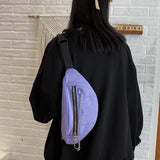 Women Chain Waist Bag Ladies Canvas Fanny Pack Travel Money Phone