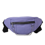 Women Chain Waist Bag Canvas Fanny Pack Money Phone Chest Bag