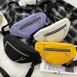 Women Chain Waist Bag Canvas Fanny Pack Money Phone Chest Bag