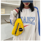 Women Chain Waist Bag Ladies Canvas Fanny Pack Travel Money Phone