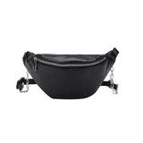 Women Leather Chain Waist Bag Fanny Pack Crossbody Chest Bag
