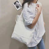 Women Corduroy Shoulder Shopping Bags Reusable Casual Travel Tote