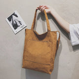 Women Corduroy Shoulder Shopping Bags Reusable Casual Travel Tote