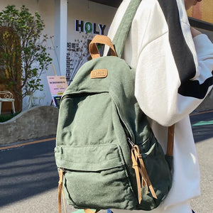 Canvas Student Travel Backpack Rucksack for Teenage Boys Girls School Bag