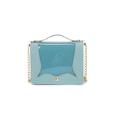 Women Cross Body Bag PVC Transparent Chain Messenger Flap Handbags