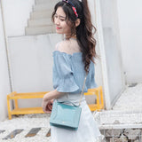 Women Cross Body Bag PVC Transparent Chain Messenger Flap Handbags