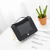 Women Cross Body Bag PVC Transparent Chain Messenger Flap Handbags