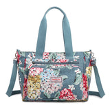 Large Capacity Flower Printed Crossbody Bag Nylon Messenger Tote Handbag