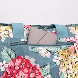 Large Capacity Flower Printed Crossbody Bag Nylon Messenger Tote Handbag