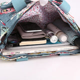 Large Capacity Flower Printed Crossbody Bag Nylon Messenger Tote Handbag