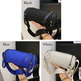Women Cylinder Pillow Bag Diamond Lattice Shoulder Bag