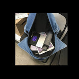 Women Denim All-match Canvas Backpack Lady Vintage Travel Student Bag