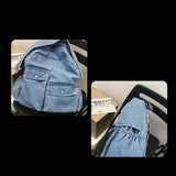 Women Denim All-match Canvas Backpack Lady Vintage Travel Student Bag