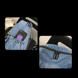 Women Denim All-match Canvas Backpack Lady Vintage Travel Student Bag