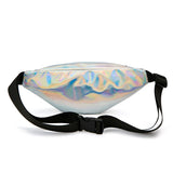 Women Hologram Pink Laser Chest Bags Reflective Waist Pack