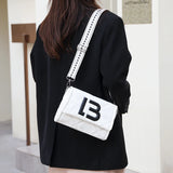 Women Flap Shoulder Bag Nylon Crossbody Bags Chain Ladies Shopper