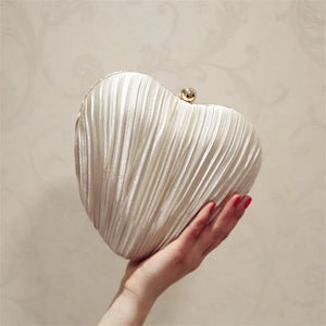 Heart Shaped Evening Clutch Banquet Bags with Chain
