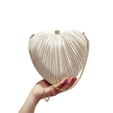 Heart Shaped Evening Clutch Banquet Bags with Chain