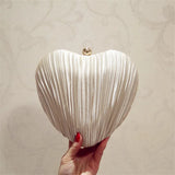 Heart Shaped Evening Clutch Banquet Bags with Chain