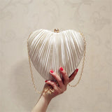 Heart Shaped Evening Clutch Banquet Bags with Chain