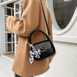 Retro Bow Decoration Messenger Bag for Women