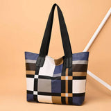 Plaid Shoulder Tote Bag Large Capacity Messenger Bag Women Shopping Bags