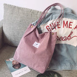 Corduroy Shoulder Bag Large Capacity Shopping Tote