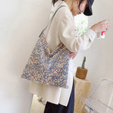 Sequin Shoulder Bag Lady Single Shopping Bags Large Capacity Casual Tote