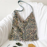 Sequin Shoulder Bag Lady Single Shopping Bags Large Capacity Casual Tote
