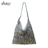 Sequin Shoulder Bag Lady Single Shopping Bags Large Capacity Casual Tote