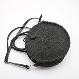 Women Handbag Summer Beach Tote Circle Bag Rattan Round Handbag