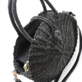 Women Handbag Summer Beach Tote Circle Bag Rattan Round Handbag