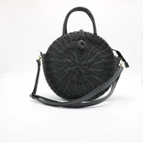 Women Handbag Summer Beach Tote Circle Bag Rattan Round Handbag