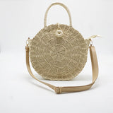 Women Handbag Summer Beach Tote Circle Bag Rattan Round Handbag