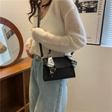 Women Handbag Chain Solid Purse Silk Scarf Shoulder Bag