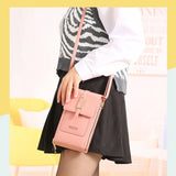 Women Handbags Pu Leather Shoulder Bags Touch Screen Phone Purse