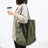 Reusable Canvas Shoulder Bags Large Capacity Shopping Bag