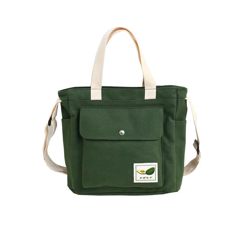 Canvas Tote Shoulder Bag Foldable Bucket Bag Girl