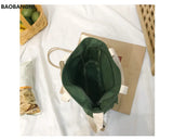 Canvas Tote Shoulder Bag Foldable Bucket Bag Girl
