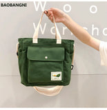 Canvas Tote Shoulder Bag Foldable Bucket Bag Girl