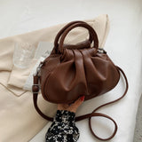 Vintage Pleated Hobo Purses Top Handle Crossbody Bags