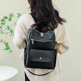 Vintage High Leather Backpack for Women