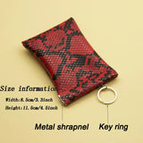 Key Holder Case PU Leather Serpentine Purse Men Storage Car Keychain Bag