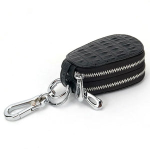 Crocodile Pattern Double Layer Zipper Key Wallet for Men and Women