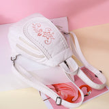 Women Leather Backpack Small Travel Backpack Flowers Embroidery School Bags