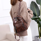 Leather Backpacks For Girls School Backpack Female Shoulder Bagpack
