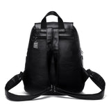 High Female Vintage Leather Backpack for Girls School Bag