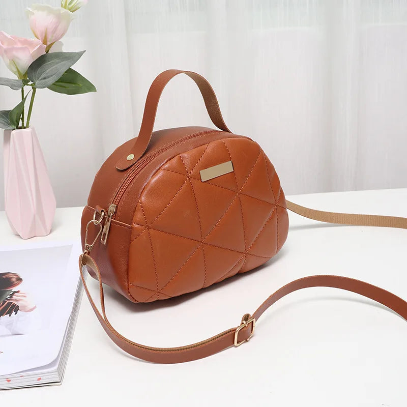 Lingge Shoulder Bag Crossbody Handbag Solid Small Shell